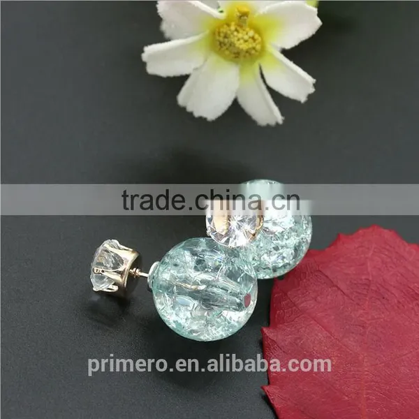 Fashion Brand Jewelry Double Side Pearl Stud Earrings Beads Statement Earrings photo-6