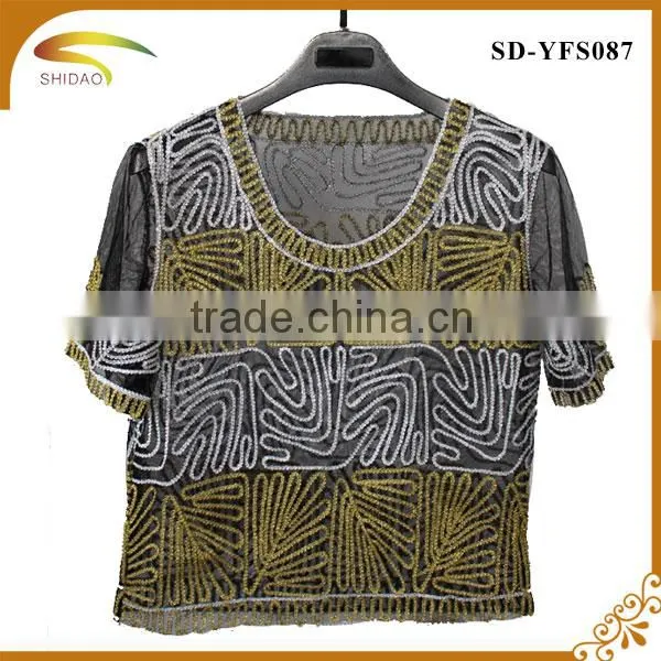 Custom Hot Sale Summer Newest Lady's Lace Blouse Crochet Lace Blouse photo-4