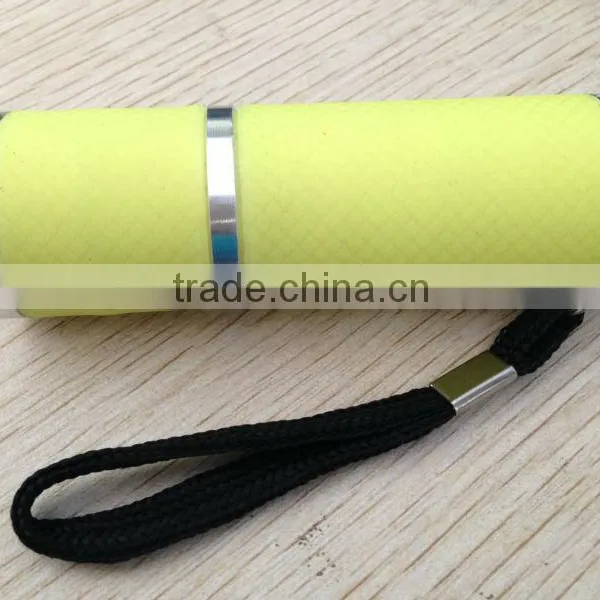 Wholesale - Colorful 9 LED Aluminum Camping Flashlight