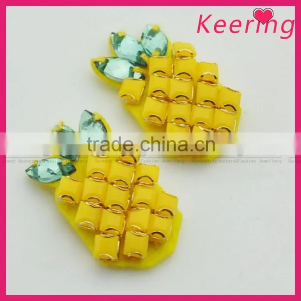 3.3cm Yellow Pineapple Beads Patch for Dress photo-4