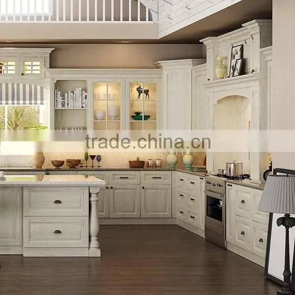 Latest European Style Solid Wood Apartment Kitchen Cabinet Units photo-3