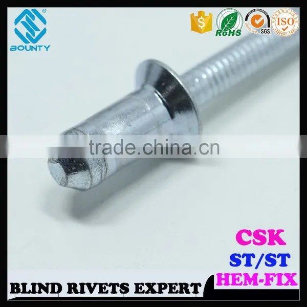 HIGH QUALITY FACTORY STRUCTURAL ANTI VIBRATION STEEL CSK HEAD HEM-LOCK POP RIVET photo-2