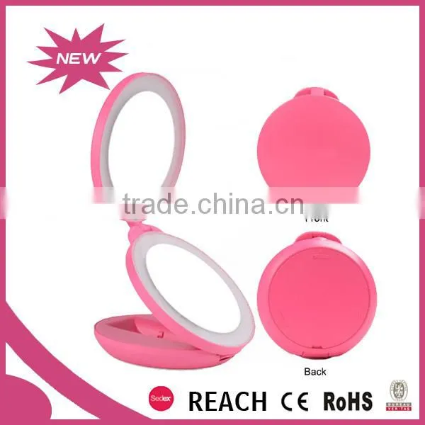 Double Side Battery Operate Compact Folding Travel Mirror photo-4