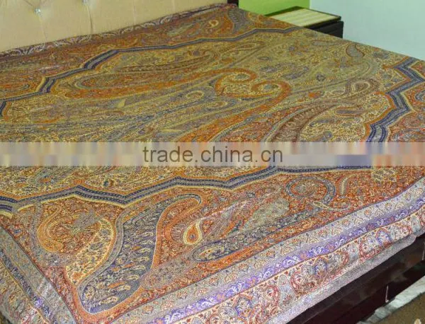 Elegant Paisley Tapestry Indian Wall Hanging Bedspread Tentures Copriletto Uberwurf Cubrecana photo-2