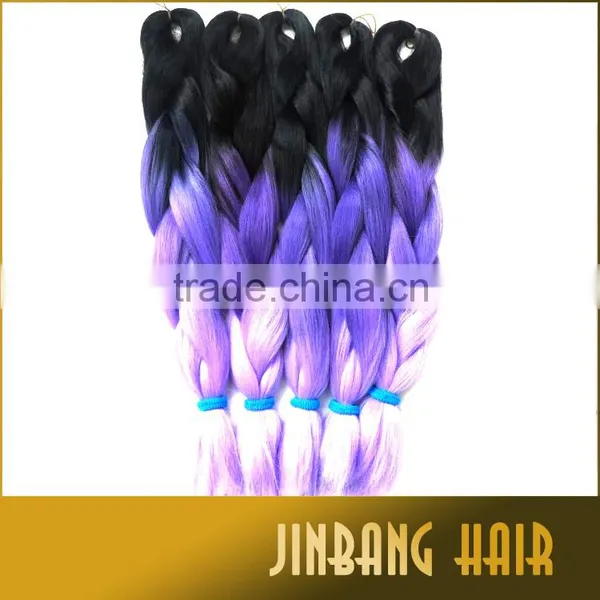 Hot Wholesale 100g 24inch High Temperature Synthetic Hair Premium Ombre Jumbo Braid photo-2