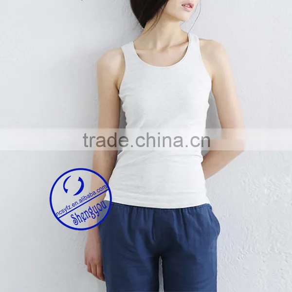 Custom 100 Cotton Tank Top Women Wholesale China photo-2