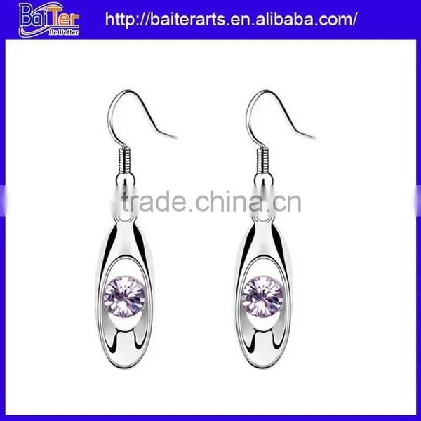 Wholesale Heart Shaped 925 Sterling Silver Amethyst Earrings Stud photo-3