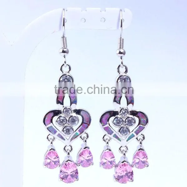 925 Sterling Silver Dream Catcher Blue Opal Amethyst Dangle Earrings photo-3