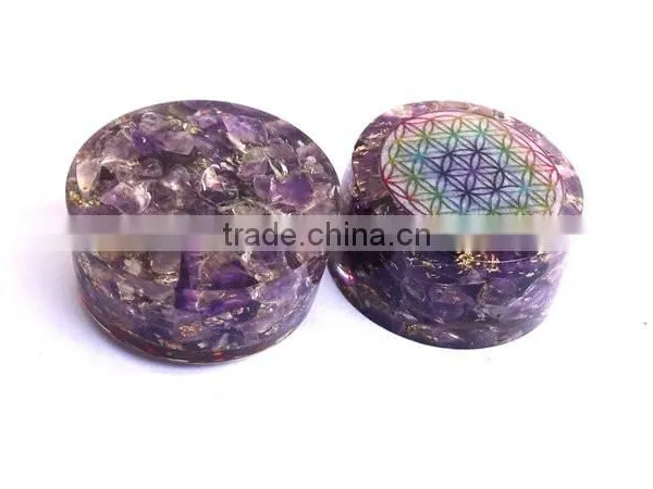 Amethyst Chakra Flower Of Life Orgonite Energy Tower Buster photo-6
