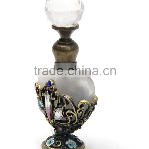 Glass Perfume Bottle With Diamond Metal Roller Ball photo-2