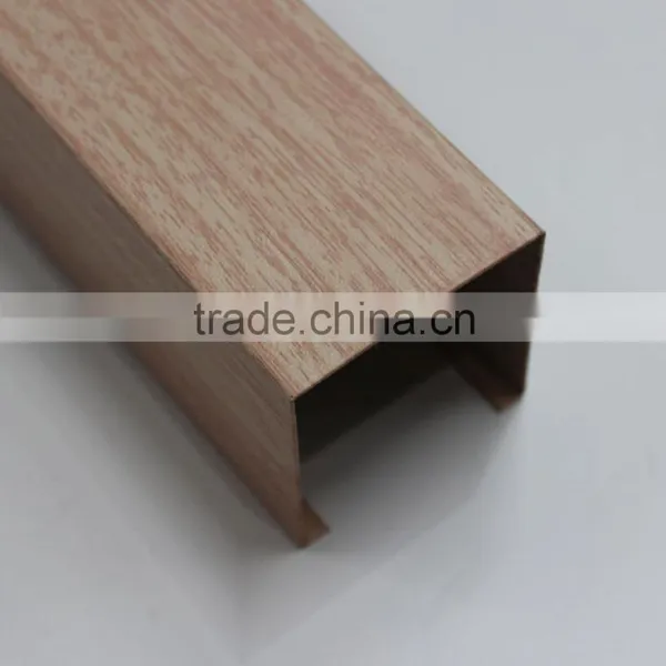 Rectangle Shape Wood Grain Aluminum Decorative Ceiling Panel U Aluminum Screen Ceiling Tiles photo-5
