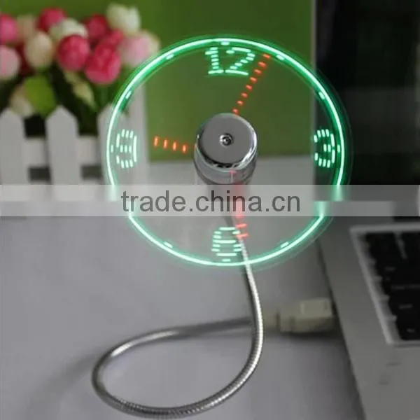 Mini LED USB Fan Clock Flexible Time Display LED Light for Tablet Computer