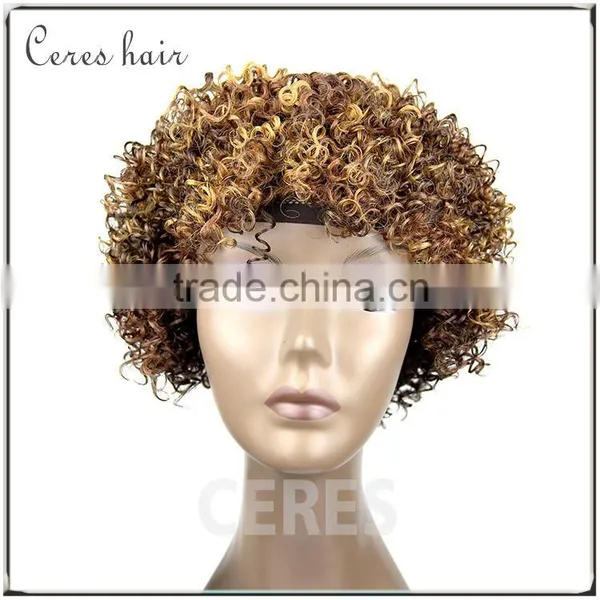 Cheap Wholesale Price High Temperature Fiber Synthetic Wig Futra Fiber Short Kinky Curl Afro Curl Wig photo-2