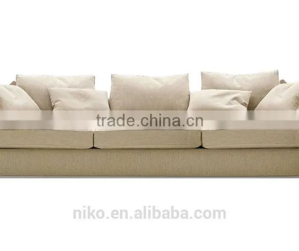 New Collection Omega High Quality Cotton and Linen Fabric Solid Wood Legs Feather Sofa Set photo-2