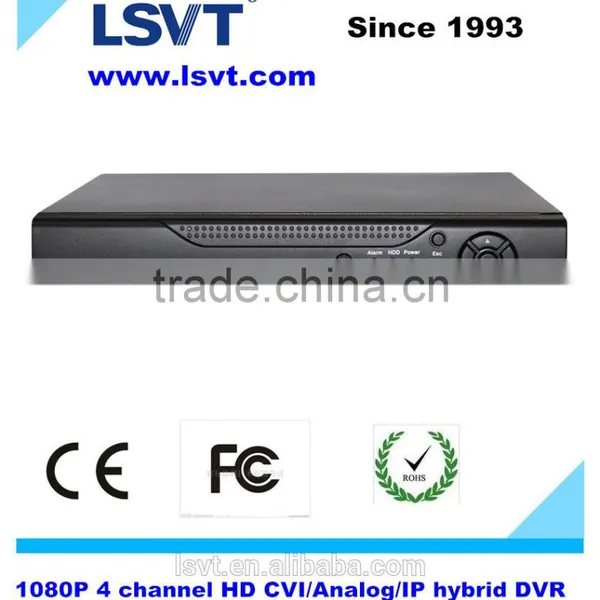 4 Channel 1080p HDCVI/Analog/IP Hybrid H.264 DVR, Support 3G, WIFI, Onvif, With 1 HDD to 4tb, 2 USB