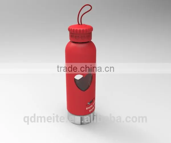 2016 Custom Glass Bottle /water Bottle/ Drink Bottle With Silicone Sleeve Quality Choice photo-4