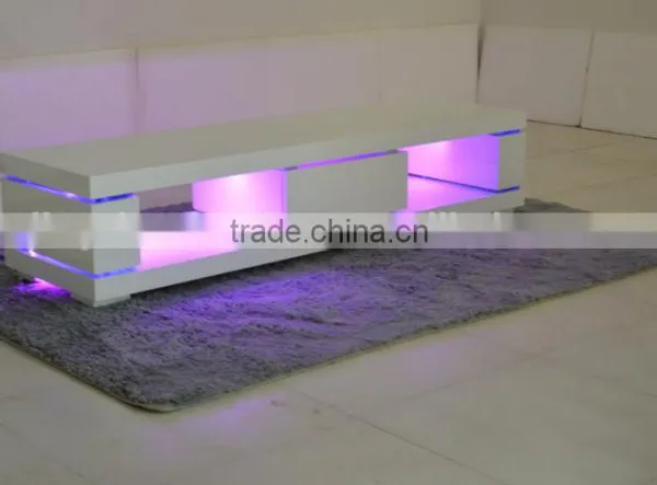 TV-2301 MDF White High Gloss LED TV Stand Furniture photo-2