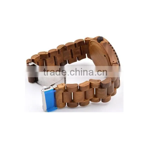 Hot Selling Fashion Round Dial Quartz Wood Watch photo-5