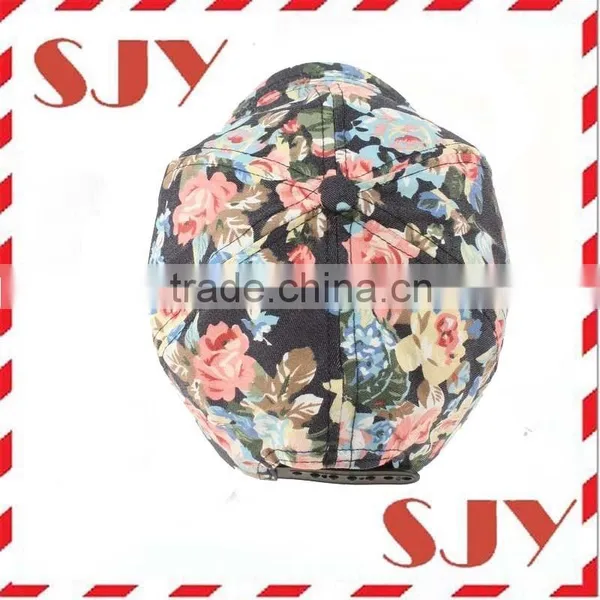 Design Your Own 100% Cotton Flower Print Baseball Cap photo-6