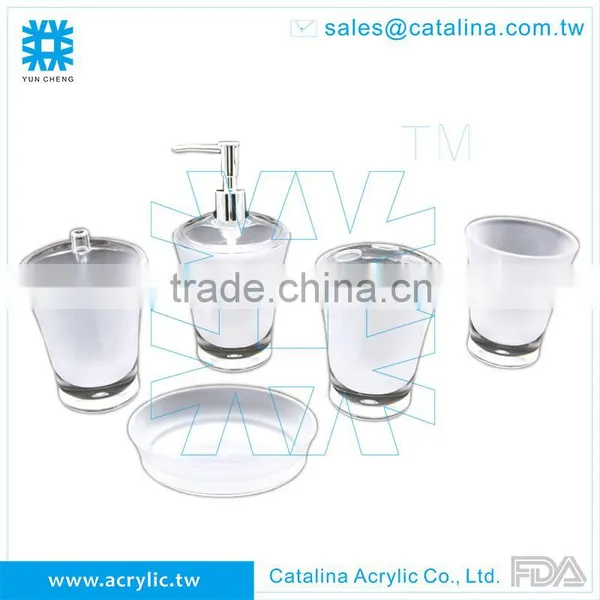 Smoke Tooth Brush, Set or Separate of Tumbler Cotton Jar Lotion Dispenser Soap Dish Acrylic Bathroom Accessory photo-6