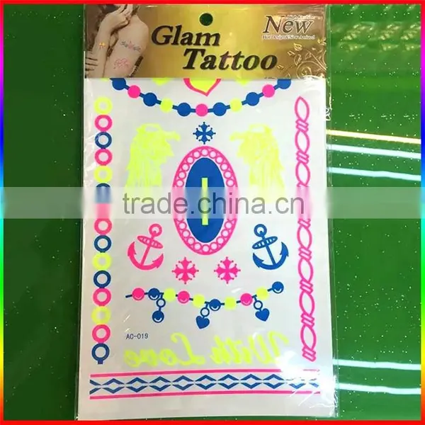 Newest Fluorescence Temporary Tattoo Body Water Based Tattoo photo-2