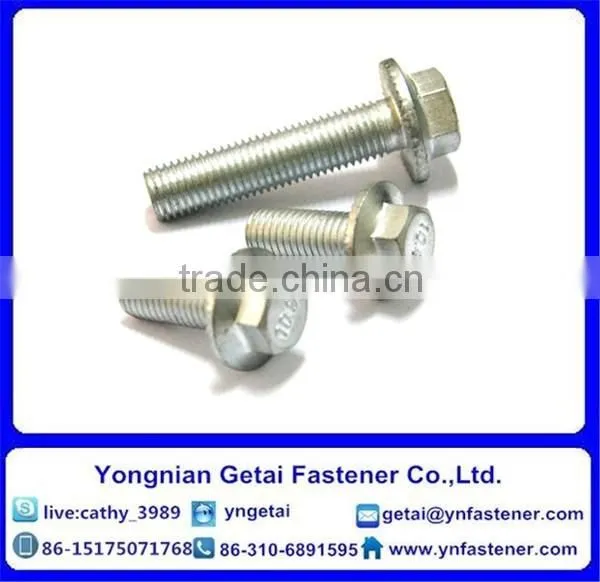 Hexagon Head Flange Bolts , DIN933/931 H.D.G / Galvanized With Black /yellow Zinc Plated/blue White photo-3