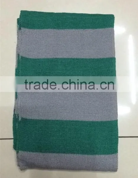 2015 Wholesale Knitted Green and Grey Scarf