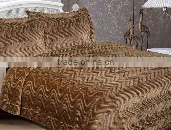 Warm and Luxury Faux Fur Throw With Pillow Bedding Set photo-2