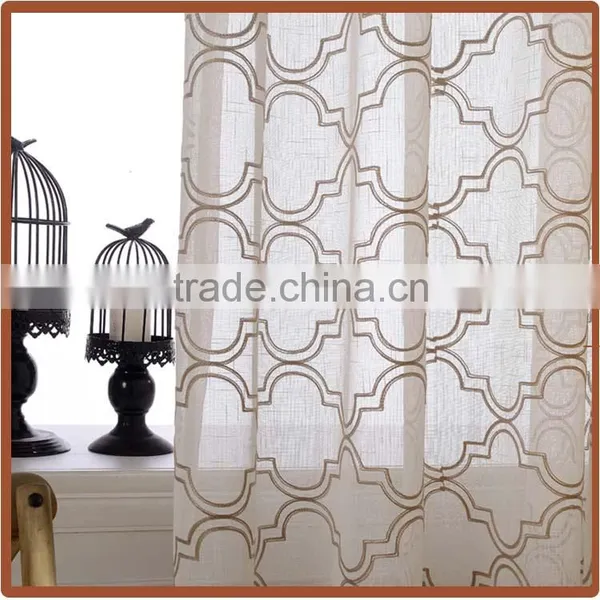 Embroidery Material Of Readymade Curtain With Fancy Valance 2016 NEW photo-4