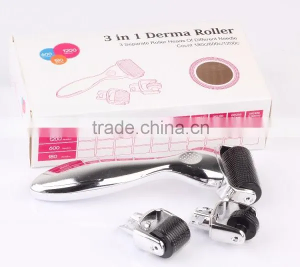 3 in 1 Derma Roller 180/600/1200 Needles Microneedling Dermaroller Manufacturer photo-3