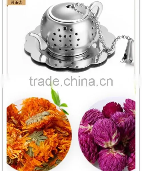 Chain Link Handle Stainless Steel Strainer With Drip Tray Best for Loose Leaf or Herbal Tea