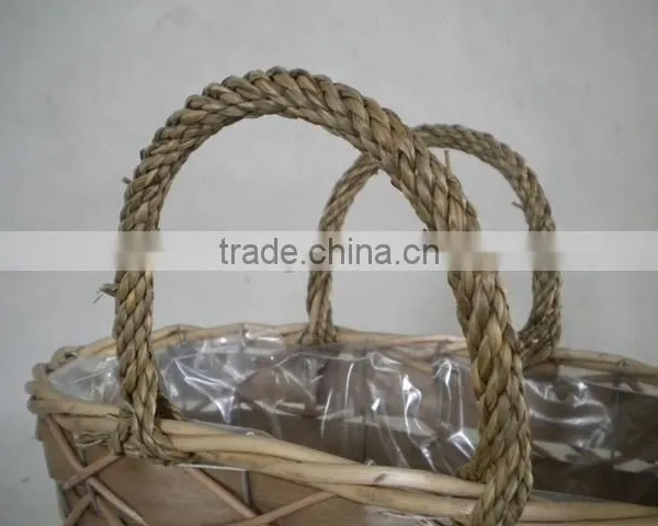 Hand Woven Straw Vintage Wicker Bags With Plastic Liner photo-5