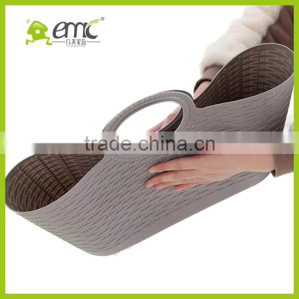 Emc 2017new PE Large Weave Basket for Clothes Plastic Luandry Basket Storage Basket 38L photo-3