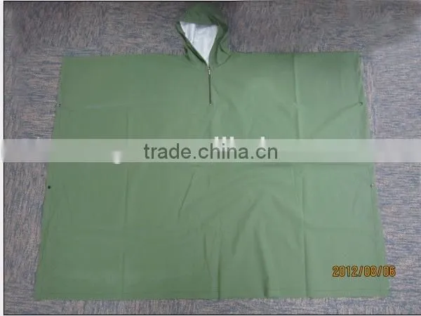 3000 Water Pressure Seam Heat Seal Military Rain Poncho With Hood Drawstring photo-5