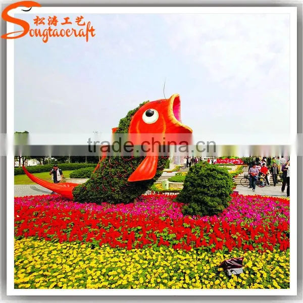 Factory Design 3 Meter Metal Structure Peacock Artificial Topiary Animal Artificial Grass Animal photo-6