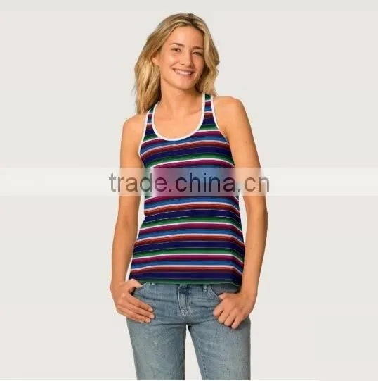 Custom Plus Size Women's All-Over Print Racerback Mexican Serape Tank Top Made In China photo-3