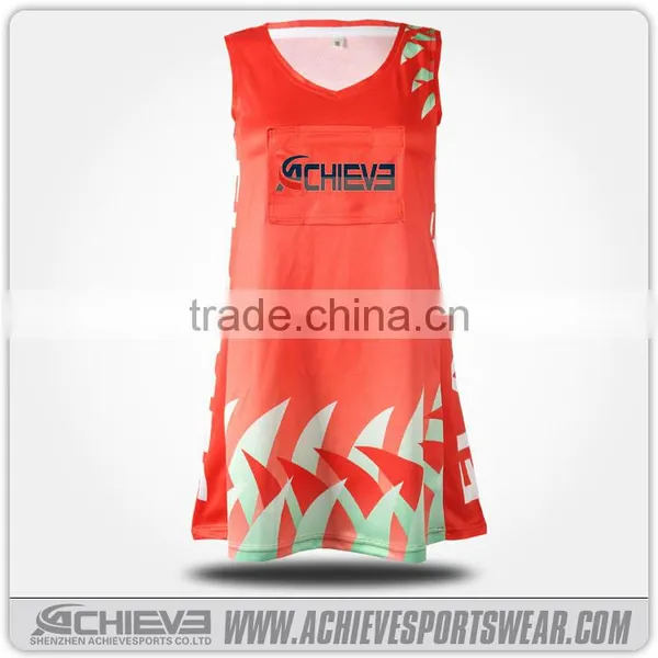 Cheap Wholesale Custom Sublimation Sport Netball Uniform photo-5
