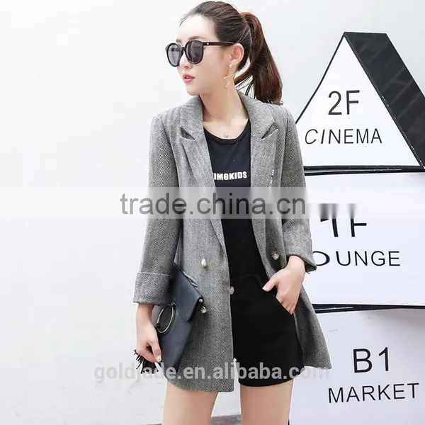Custom Design Ladies Korean Fashion Linen Jackets Loose Fit Casual Jackets photo-3