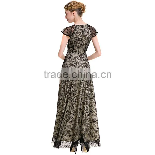 Maxnegio Sexy Black Long Lace Wrap Maxi Evening Dress for Women photo-2