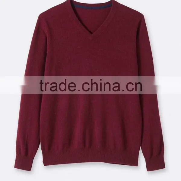 High Quality Men's V-neck Cashmere Sweater (BKNM13) photo-4