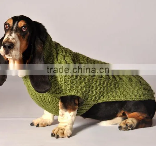 Cable Knit Grey Color Pet Apparel Accessories Dog Sweater photo-2