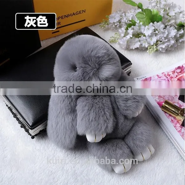Rex Keychain Play Dead Rabbit Cute Doll Pendant Key Bag Pom Pom Toy Doll Car Keychain photo-5