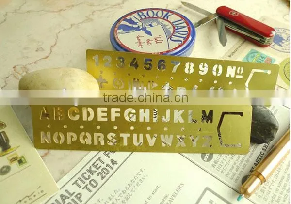 Brass Bookmark/DIY Drawing Templates/Hollow Out Ruler for Planner,Scrapbook, Handbook photo-2