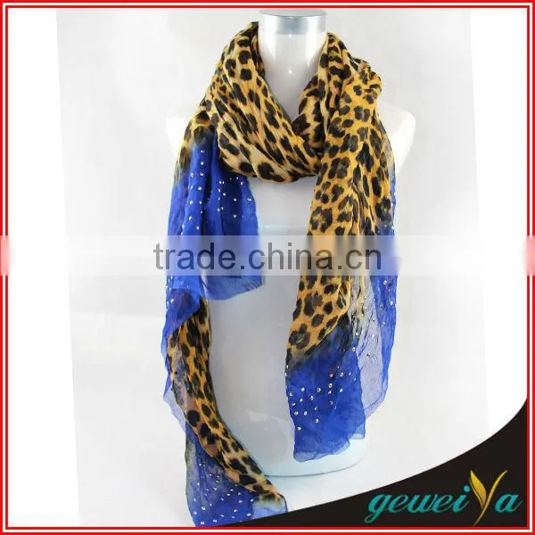 Voile Infinity Hot Stamping Leopard Scarves photo-2