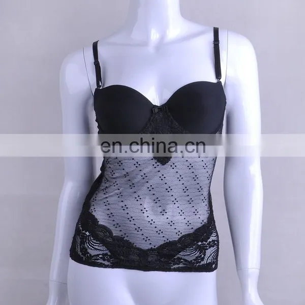 Hot Sale Black Lace Transparent Sexy Camisole photo-2