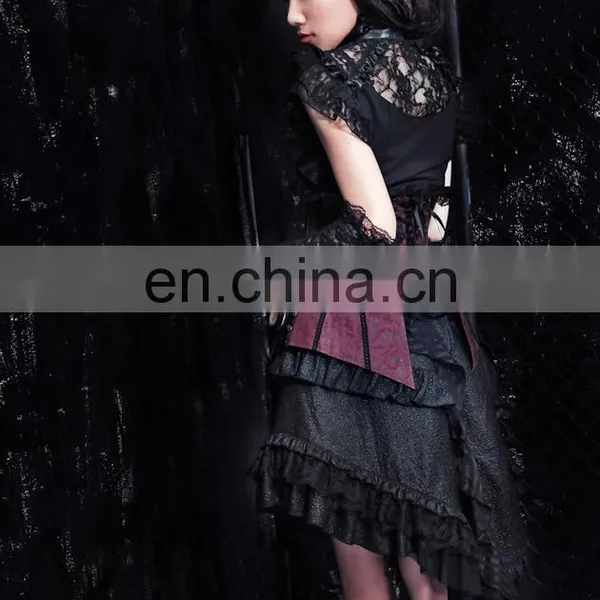 Gothic Sleeveless Lace Top With High Collar photo-5