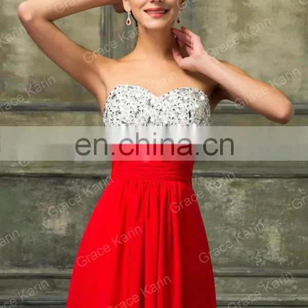 Grace Karin Strapless Flowy Long Evening Dress Patterns Made in China CL3424-1# photo-3