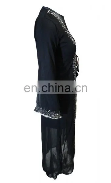 Dubai Silver Stone Work Burkha Jacket / Casual Islamic Wear Abaya Jacket / Fashionable Burkha Hijab Jacket 2017 (dubai Abaya) photo-6
