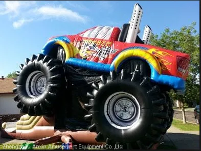 High quality monster truck combo bounce house slide combo for birthday party