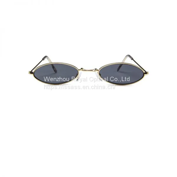 New Fashion Cat Eye Sunglasses Men/Women Ocean Lens Eyewear Metal Sun Glasses Vintage Small Oval Sun Glasses Gafas Wholesale photo-2